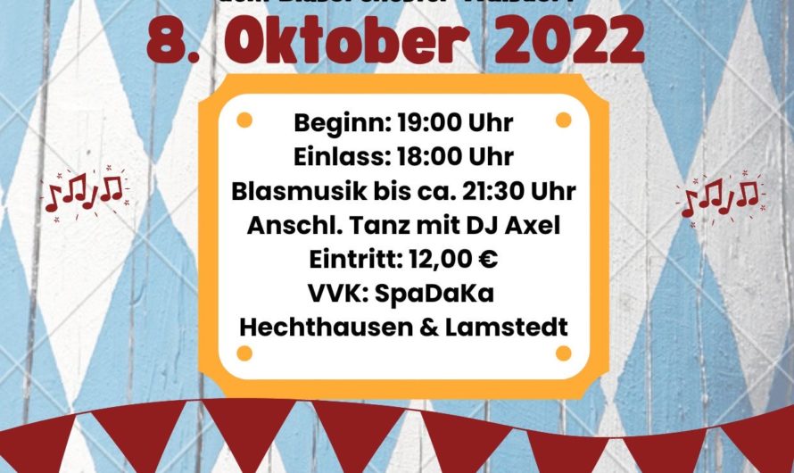 “Oktoberfest Hoch 2” mit den Hechthausener Oste-Musikanten