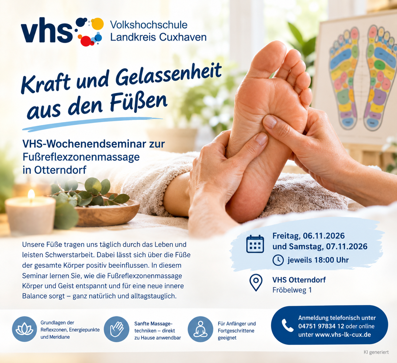 Kraft und Gelassenheit aus den Füßen: VHS-Wochenendseminar zur Fußreflexzonenmassage in Otterndorf
